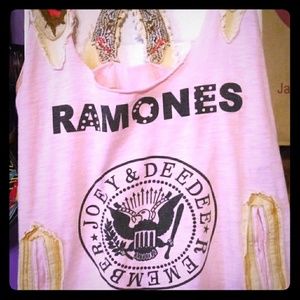 Womens Vintage RAMONES Pink Tank Top